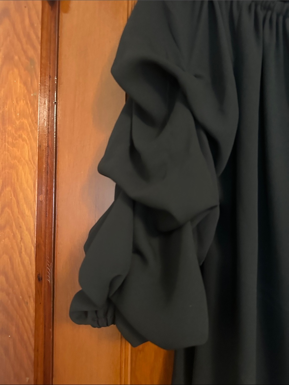 CeCe Black Puff-Sleeve Tie-Hem Blouse - Picture 4 of 4